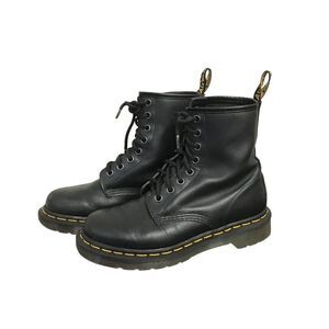 Doc Dr Martens 11821 Black Leather 8 Eye Lace Up Combat Boot Women Size 5